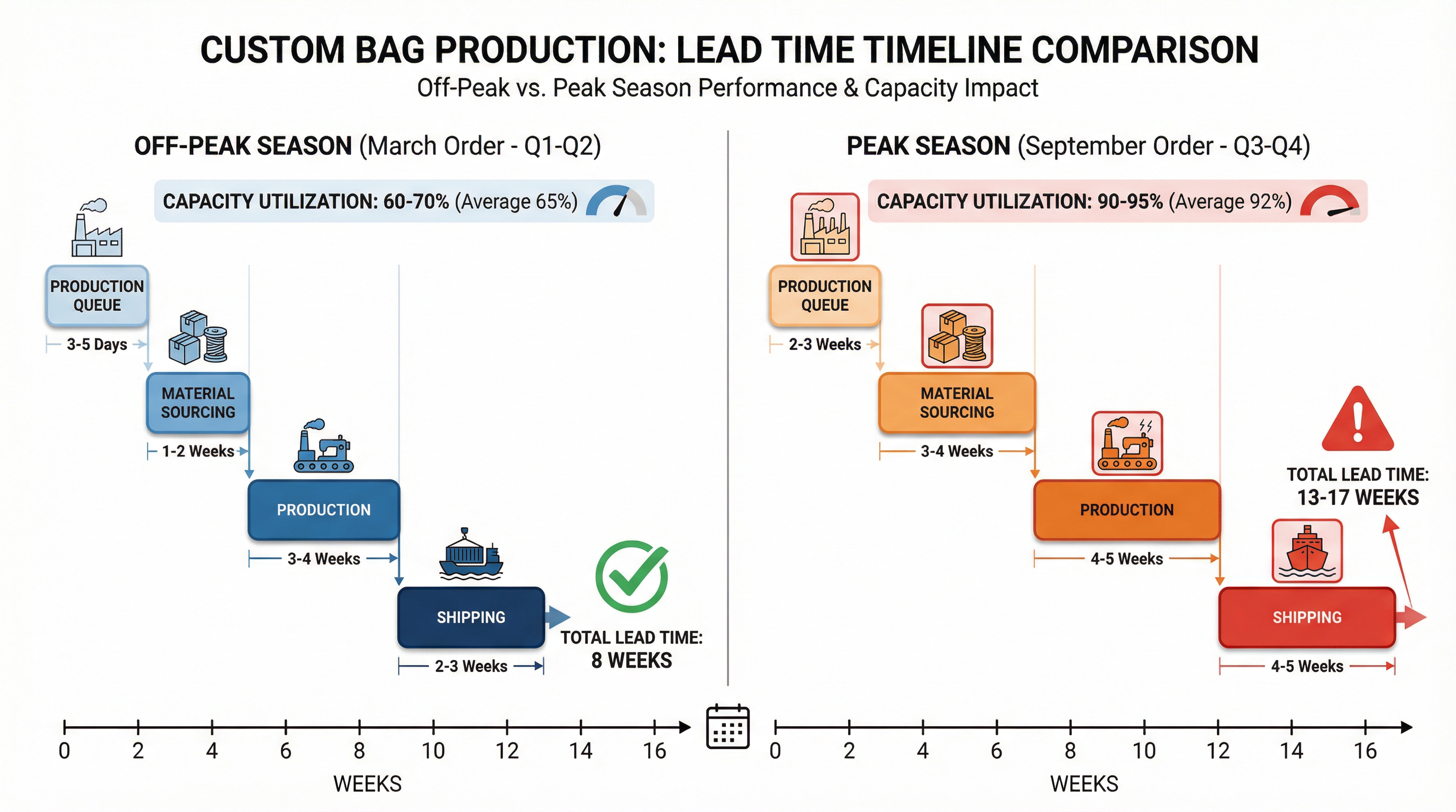 Peak Season Capacity Timeline Comparison